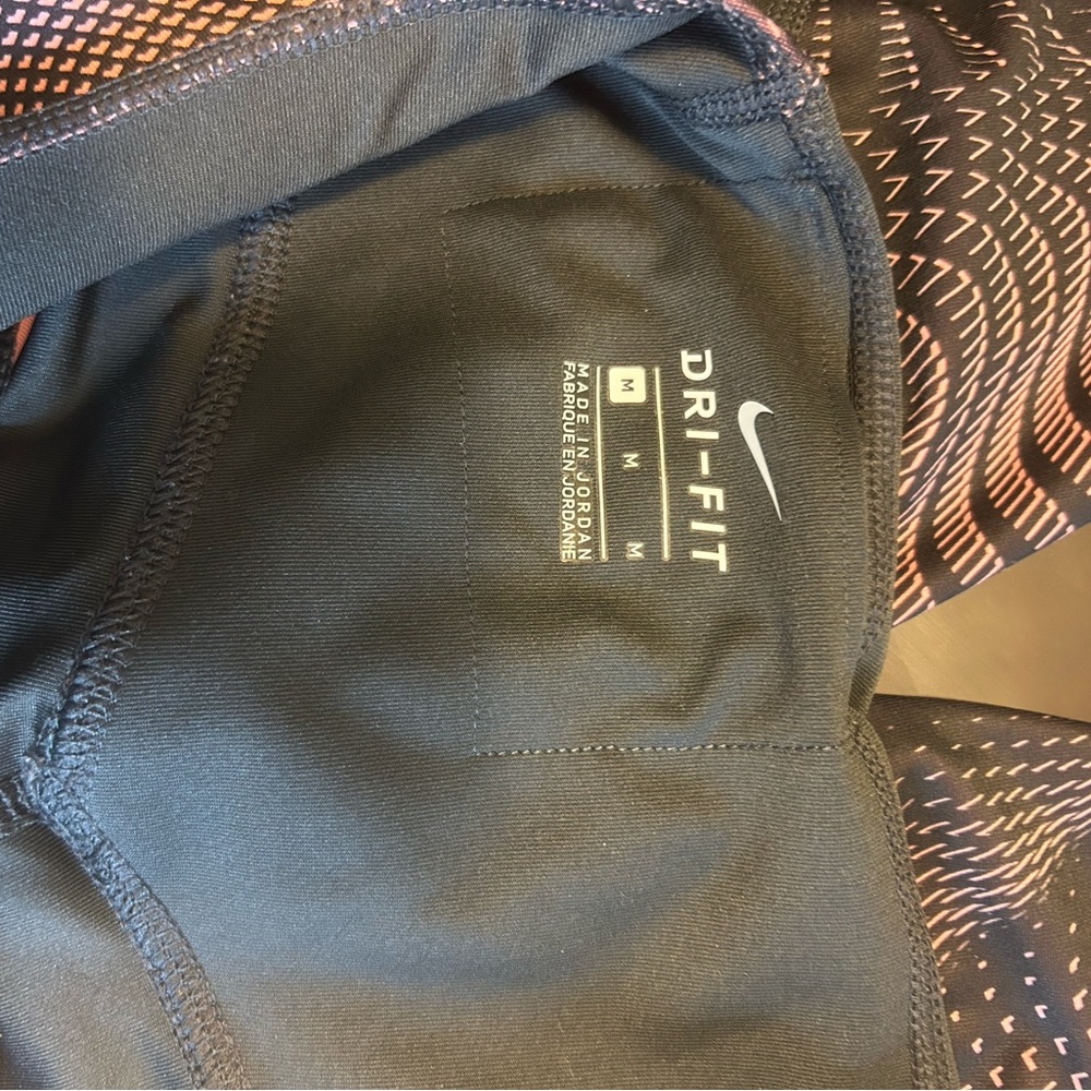 Nike Black Leggings with Pink Accents - Picture 2 of 2